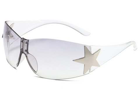 Pentagram Split Rimless UV Protection Sun-Shading Sunglasses WGSG3354 39g