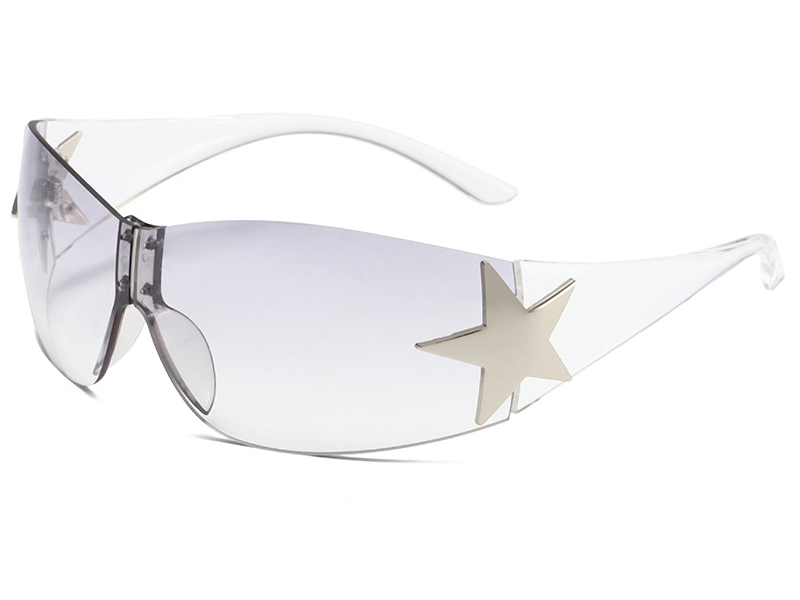 Pentagram Split Rimless UV Protection Sun-Shading Sunglasses WGSG3354 39g