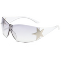 Pentagram Split Rimless UV Protection Sun-Shading Sunglasses WGSG3354 39g