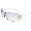 Pentagram Split Rimless UV Protection Sun-Shading Sunglasses WGSG3354 39g