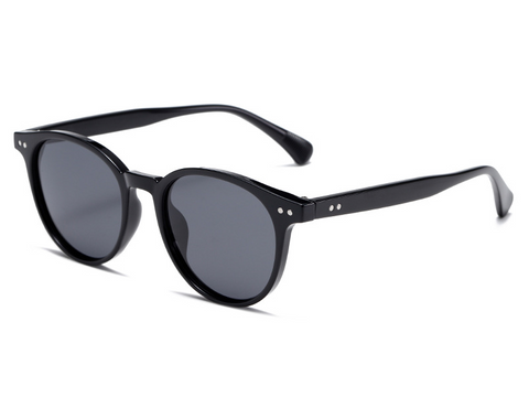 Polarised Round-Frame UV400 Super-light Sunglasses with Rice-Grain Rivet WGSG3408