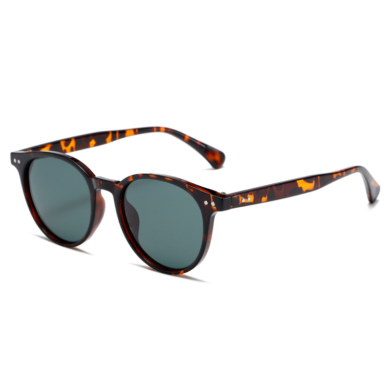 Polarised Round-Frame UV400 Super-light Sunglasses with Rice-Grain Rivet WGSG3408