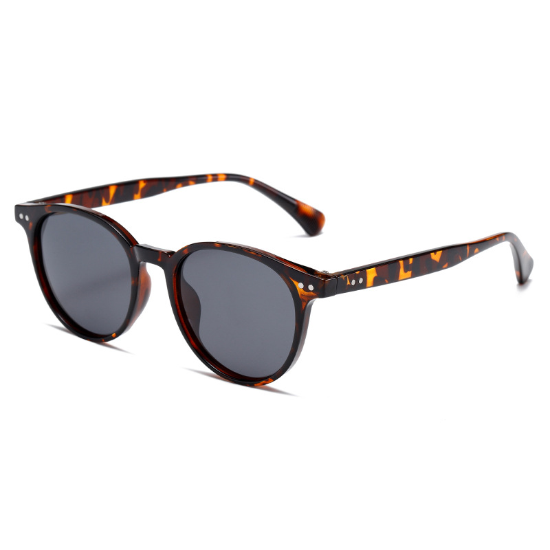Polarised Round-Frame UV400 Super-light Sunglasses with Rice-Grain Rivet WGSG3408