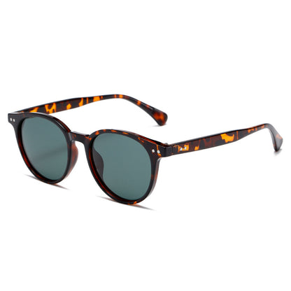 Polarised Round-Frame UV400 Super-light Sunglasses with Rice-Grain Rivet WGSG3408