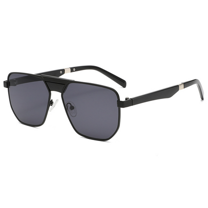 Vintage Double-Bridge Metal Aviator Sunglasses - UV Protection, WGSG3411