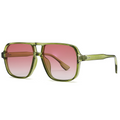 Square-Frame Double-Bridge Aviator-Style UV400 Sunglasses WGSG3452