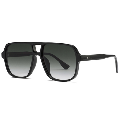 Square-Frame Double-Bridge Aviator-Style UV400 Sunglasses WGSG3452