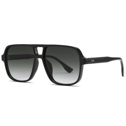 Square-Frame Double-Bridge Aviator-Style UV400 Sunglasses WGSG3452