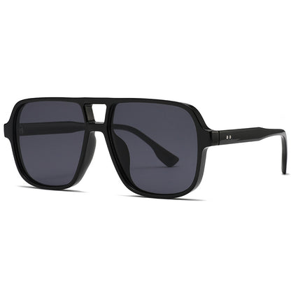 Square-Frame Double-Bridge Aviator-Style UV400 Sunglasses WGSG3452