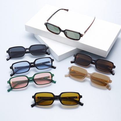 Polarised Petite Square Slim-Frame UV400 Sunglasses WGSG3488