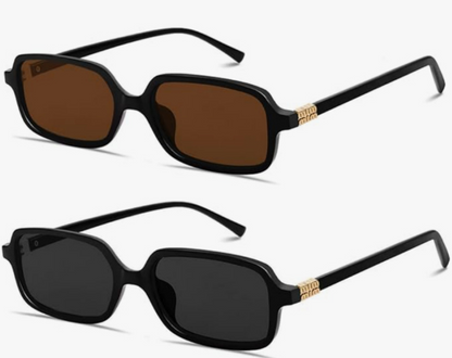 Polarised Petite Square Slim-Frame UV400 Sunglasses WGSG3488