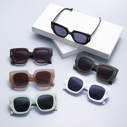 Fashion PC&Metal-Framed Oversized UV400 Sunglasses WGSG3496 47g