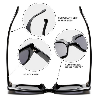 Fashion PC&Metal-Framed Oversized UV400 Sunglasses WGSG3496 47g