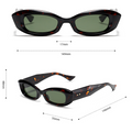 Rice-Grain Small Rectangular Cat-Eye UV400 Sunglasses WGSG3500