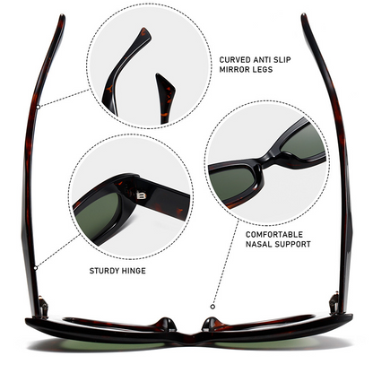 Rice-Grain Small Rectangular Cat-Eye UV400 Sunglasses WGSG3500