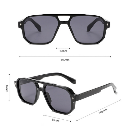 Double-Bridge Bold Americana Aviator UV400 Sunglasses WGSG3503