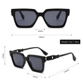 Metal Oversized Rectangular UV400 Sunglasses WGSG3506