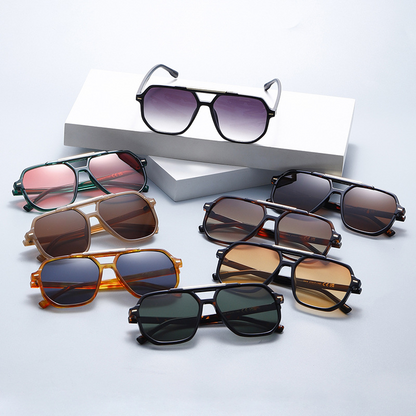 Double-Bridge Oversized Aviator UV400 TikTok-Viral Sunglasses WGSG3508