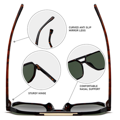 Double-Bridge Oversized Aviator UV400 TikTok-Viral Sunglasses WGSG3508