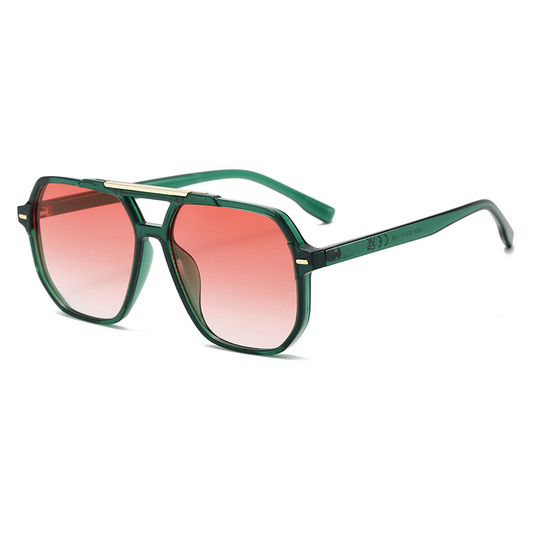 Double-Bridge Oversized Aviator UV400 TikTok-Viral Sunglasses WGSG3508