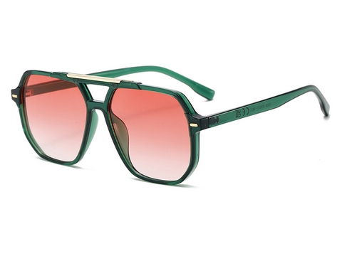 Double-Bridge Oversized Aviator UV400 TikTok-Viral Sunglasses WGSG3508