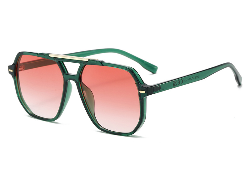 Double-Bridge Oversized Aviator UV400 TikTok-Viral Sunglasses WGSG3508
