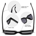 Frosted-Crystal Rectangular UV400 Retro Sunglasses WGSG3517