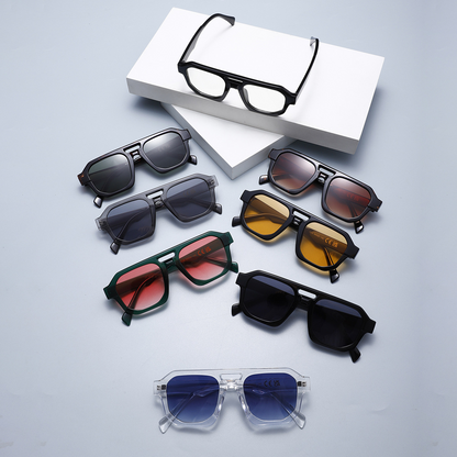 Double-Bridge Aviator PC Retro-Vintage Sunglasses WGSG3529