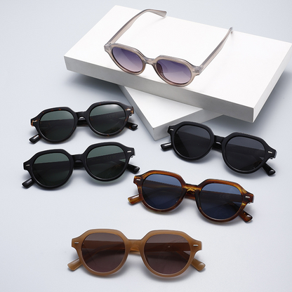 Fashion Retro Large Round Polarised PC Sunglasses WGSG3534