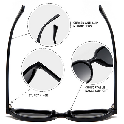 Fashion Retro Large Round Polarised PC Sunglasses WGSG3534