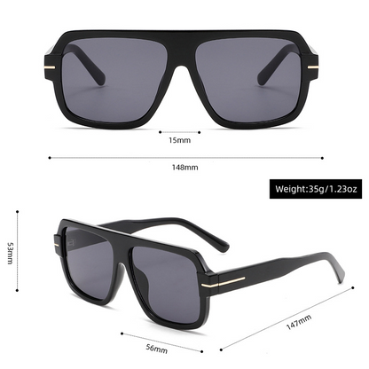 Retro Square Aviator UV400 Sunglasses WGSG3536