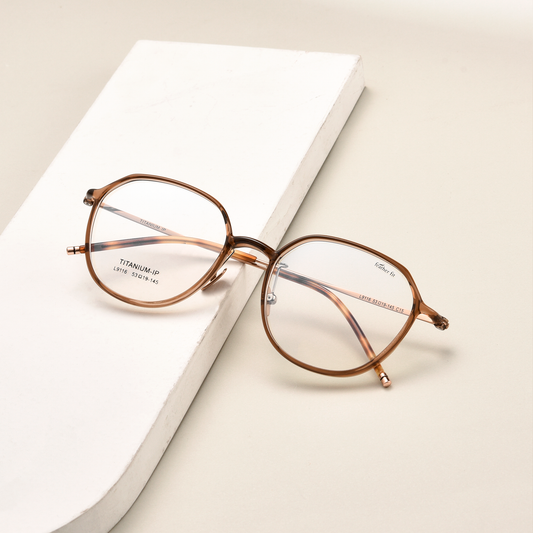 Retro TR & Titanium Glasses WGXHL9116Y-WOOglasses