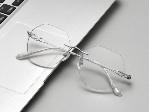 Classic Rimless Metal Glasses WGXHX1001WK-WOOglasses