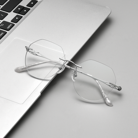 Classic Rimless Metal Glasses WGXHX1001WK-WOOglasses