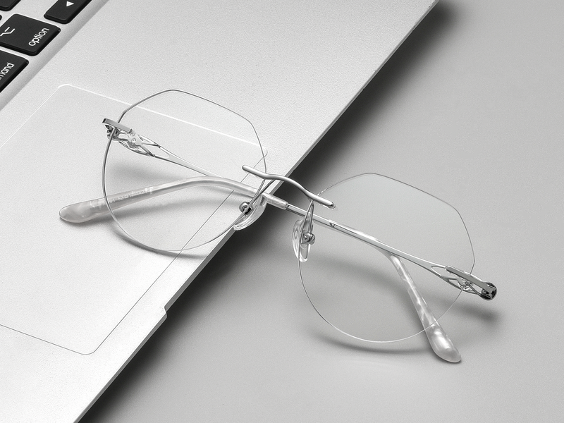 Classic Rimless Metal Glasses WGXHX1001WK-WOOglasses