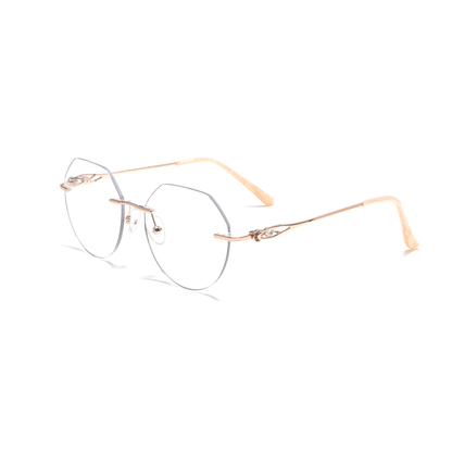 Classic Rimless Metal Glasses WGXHX1001WK-WOOglasses