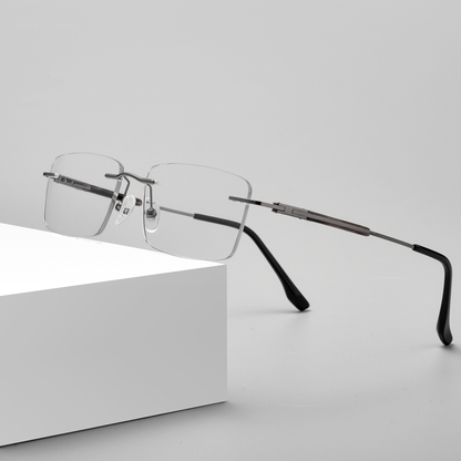 Classic Rimless Metal Glasses WGXHX1002WK-WOOglasses