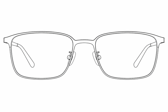 Glasses front view sketch