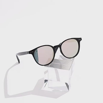 Polarised Round-Frame UV400 Super-light Sunglasses with Rice-Grain Rivet WGSG3408