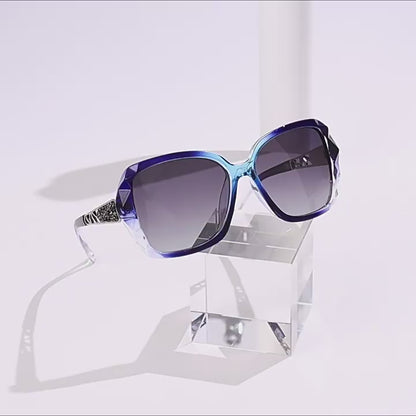 Fashion Oversized Diamond-Cut UV-Protection Driver Sunglasses WGSG3056