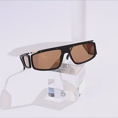 Trend-Forward Oversized Steampunk Y2K Revival Quad-Lens Statement Sunglasses WGSG3188 (32g)