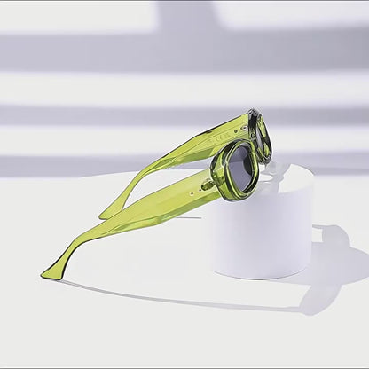 Rice-Grain Small Rectangular Cat-Eye UV400 Sunglasses WGSG3500